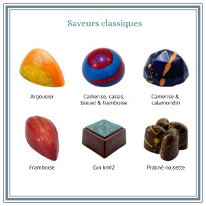 saveurs classiques 6 chocolats fins
